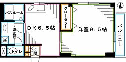 リバーサイドシャイン 1DKの間取図画像