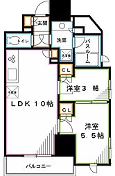 RESIDIA荻窪3 2LDKの間取図画像