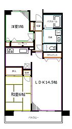 UURコート白鷺 2LDKの間取図画像