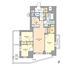 杉並区荻窪2丁目マンション 3LDKの間取図画像