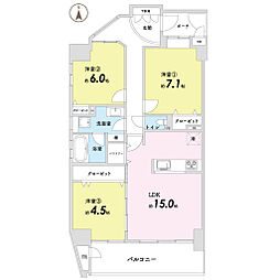 レスタージュ西陣 3Rの間取図画像
