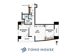 東中野テラス 2LDKの間取図画像
