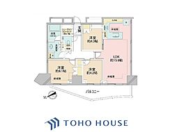 パークタワー東中野グランドエア 3LDKの間取図画像