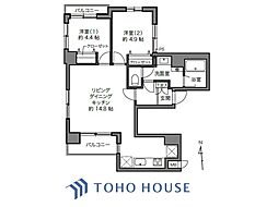 蔵前アムフラット 2LDKの間取図画像