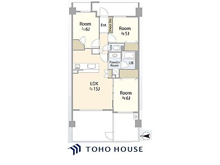 【house the light is illuminat】採光と風　家事導線も比較的良好で、風通しの良さで過ごしやすい麗(うら)らかな気分にさせてくれるリビング