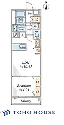 渋谷マンション 1LDKの間取図画像