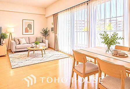 【LIVING】角度を変えると見えてくる、もうひとつの住空間。※この画像の家具の配置には、CGによる加工を施しております。