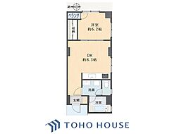 常盤松葵マンション 1DKの間取図画像