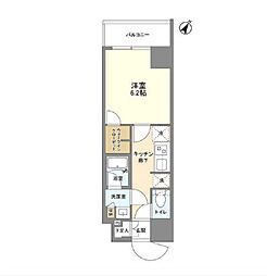 東京メトロ日比谷線 三ノ輪駅 徒歩13分の賃貸マンション 6階1Kの間取り
