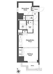 東京メトロ銀座線 浅草駅 徒歩4分の賃貸マンション 4階1SDKの間取り