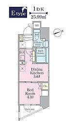 つくばエクスプレス 浅草駅 徒歩5分の賃貸マンション 9階1DKの間取り