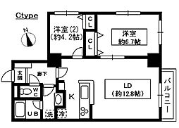 KDXレジデンス秋葉原 6階2LDKの間取り