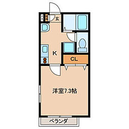 東京メトロ日比谷線 三ノ輪駅 徒歩6分の賃貸アパート 2階1Kの間取り