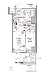 クレイシアIDZ浅草 8階2Kの間取り