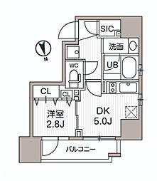 都営浅草線 蔵前駅 徒歩3分の賃貸マンション 10階1DKの間取り