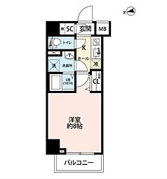東京メトロ銀座線 浅草駅 徒歩11分の賃貸マンション 3階1Kの間取り