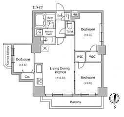 JR常磐線 南千住駅 徒歩9分の賃貸マンション 6階3LDKの間取り