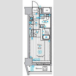 京成押上線 京成曳舟駅 徒歩6分の賃貸マンション 6階1Kの間取り
