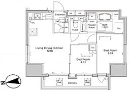 都営浅草線 浅草駅 徒歩5分の賃貸マンション 11階2LDKの間取り