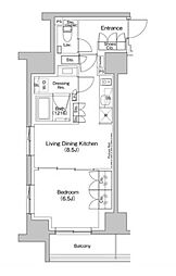 東京メトロ日比谷線 入谷駅 徒歩2分の賃貸マンション 11階1LDKの間取り