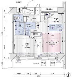 都営大江戸線 両国駅 徒歩1分の賃貸マンション 10階1LDKの間取り