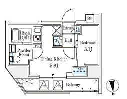 文京区湯島3丁目マンション 1DKの間取図画像