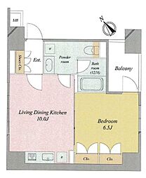 スパシエ上野ステーションプラザ 1LDKの間取図画像