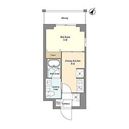 リテラス三ノ輪ウエスト 1SLKの間取図画像