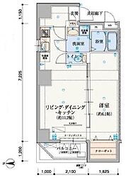 リヴシティ上野入谷 1LDKの間取図画像