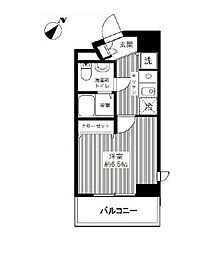 カスタリア三ノ輪 1Kの間取図画像