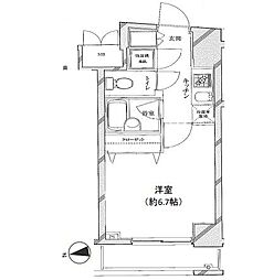 パレステュディオ文京湯島DOLCE 1Kの間取図画像
