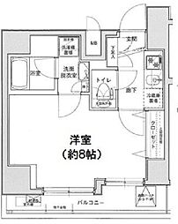 アイル日暮里 1Kの間取図画像