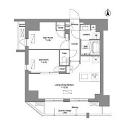 Brilliaist新御徒町 2LDKの間取図画像