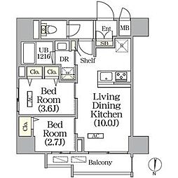 ボアビスタ上野御徒町 2LDKの間取図画像
