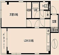 シントミプラザ稲荷町 1LDKの間取図画像