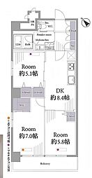 グランドール根岸 3DKの間取図画像