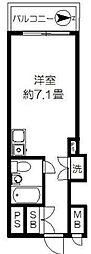 レジデンス上野 ワンルームの間取図画像