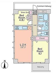 御徒町グリーンプラザ 2LDKの間取図画像