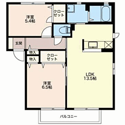 グランコートB 2LDKの間取図画像