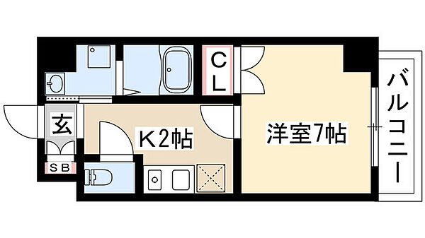 セントラルウイング 306｜愛知県名古屋市中区富士見町(賃貸マンション1K・3階・23.94㎡)の写真 その2