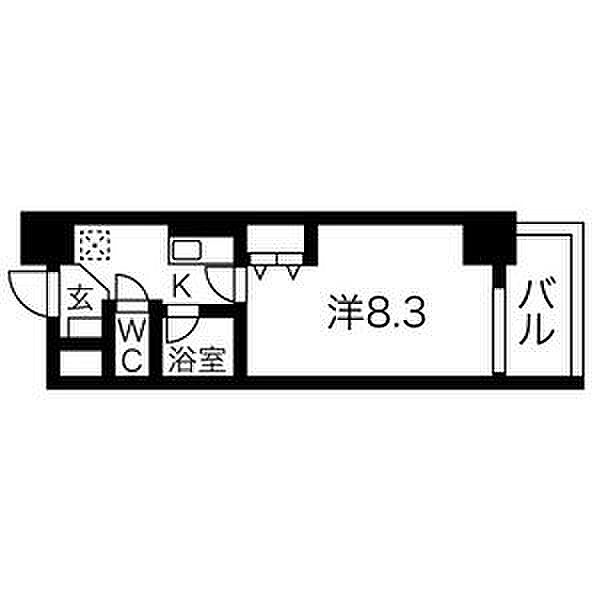 ヒルズ新栄2号館 801｜愛知県名古屋市中区新栄２丁目(賃貸マンション1K・8階・24.90㎡)の写真 その2