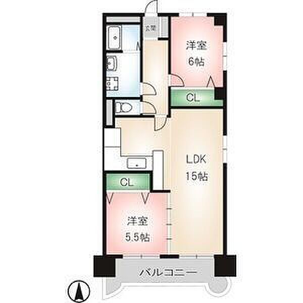 M’s Global Port II 5B｜愛知県名古屋市東区泉２丁目(賃貸マンション2LDK・5階・63.00㎡)の写真 その2