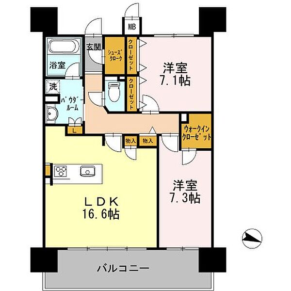 ロイヤルパークスＥＲささしま　EAST 1621｜愛知県名古屋市中村区平池町４丁目(賃貸マンション2LDK・16階・75.84㎡)の写真 その2