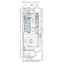 エステムコート名古屋新栄IIIグローリィ 12階1Kの間取り