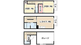 ガレージハウス新瑞  ｜ 愛知県名古屋市瑞穂区洲山町３丁目（賃貸一戸建2LDK・3階・69.20㎡） その2