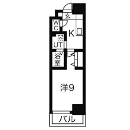 リシュドール鶴舞公園 14階1Kの間取り