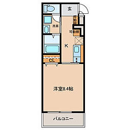 COZY豊岡通 4階1Kの間取り