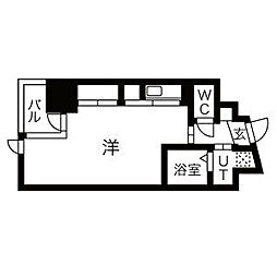 千代田2丁目 12階1Kの間取り