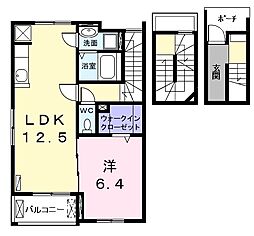 フローラル 302 3階1LDKの間取り
