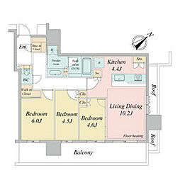 NAGOYA the TOWER(ナゴヤザタワー) 11階3LDKの間取り